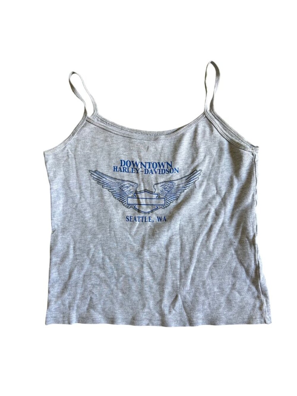 Vintage Harley-Davidson Women' Sz Small Downtown Seattle WA Gray Tank Top